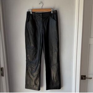 St. John By Marie Gray Leather Pants